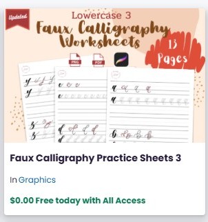 Faux Calligraphy Practice Sheets 3